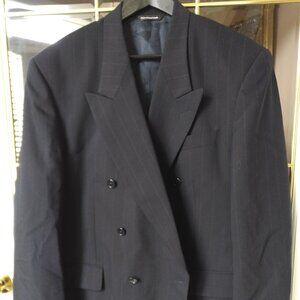 Vintage Shipley 2 Piece Suit - Navy Blue Pinstriped